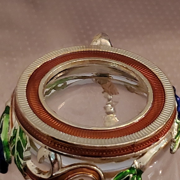 ARC-350 France Clear Glass Tea/Coffee Jeweled Enamel Floral & Butterfly Mug - Picture 8 of 10